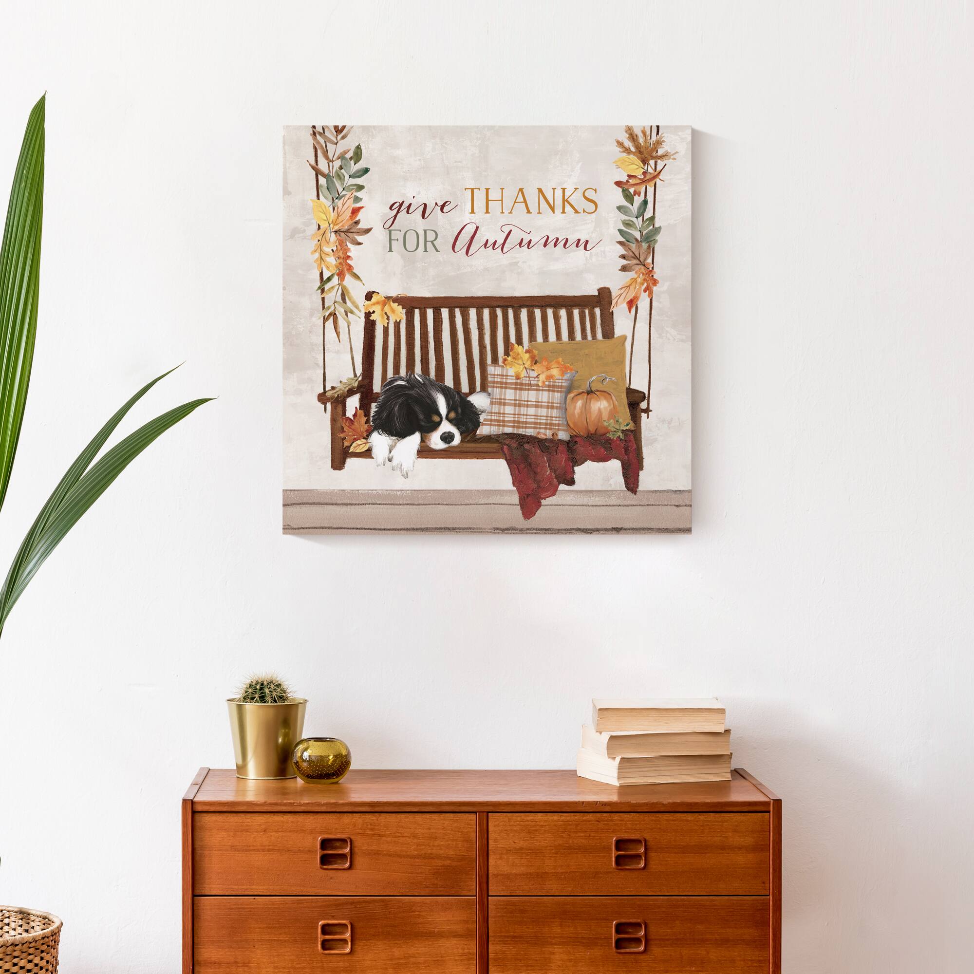 Autumn Porch Swing Canvas Wall Art
